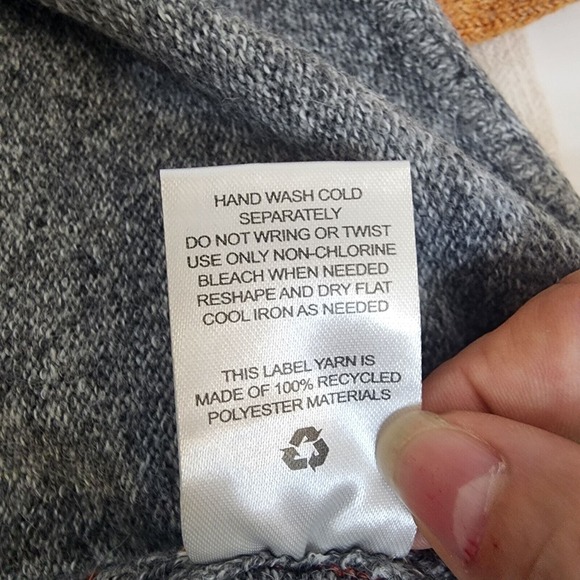 Pinque Sweater Colorblock Rust Cream Mustard Grey Crew Neck Womens XL NEW - Picture 6 of 6